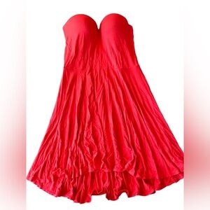 Coral Strapless Dress with Push Up Bra 38C